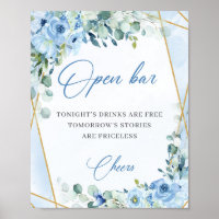 pastel azul flores dourado quadro eucalipto bar ab