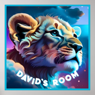 Poster Pastel Baby Lion Art Personalizado