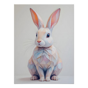Pôster Pastel Baixo Poly Bunny