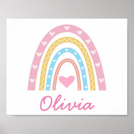 Poster Pastel boho arco-íris personalizado