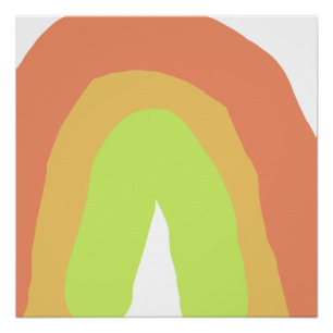 Pôster pastel boho vermelho amarelo verde laranja abstrat