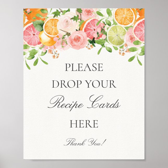 Poster Pastel Citrus Floral Main Squeeze Partilha uma Rec (Frente)