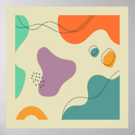 Poster Pastel colorido abstrato forma o fundo moderno