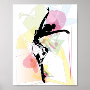 Poster Pastel colorido de Ballerina, personalizável