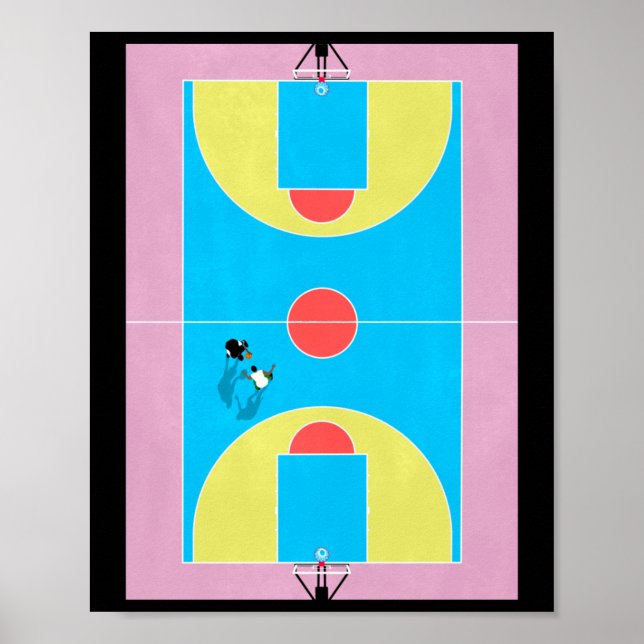 Poster Pastel Colors do Tribunal de Basquete (Frente)