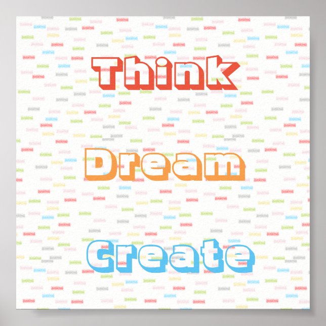 Poster Pastel Colors Think Dream Criar (Frente)