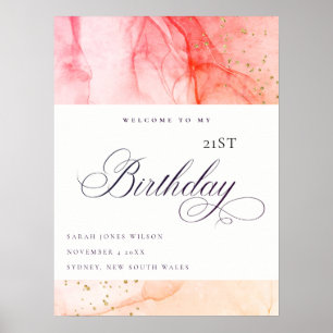 Poster Pastel cor-de-rosa Laranja Qualquer Idade de Anive
