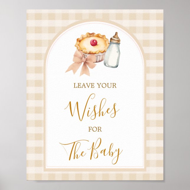 Poster Pastel Cutie Pie Gingham Fall Deixa Os Seus Desejo (Frente)