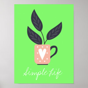 Poster Pastel de plantas modernas simples