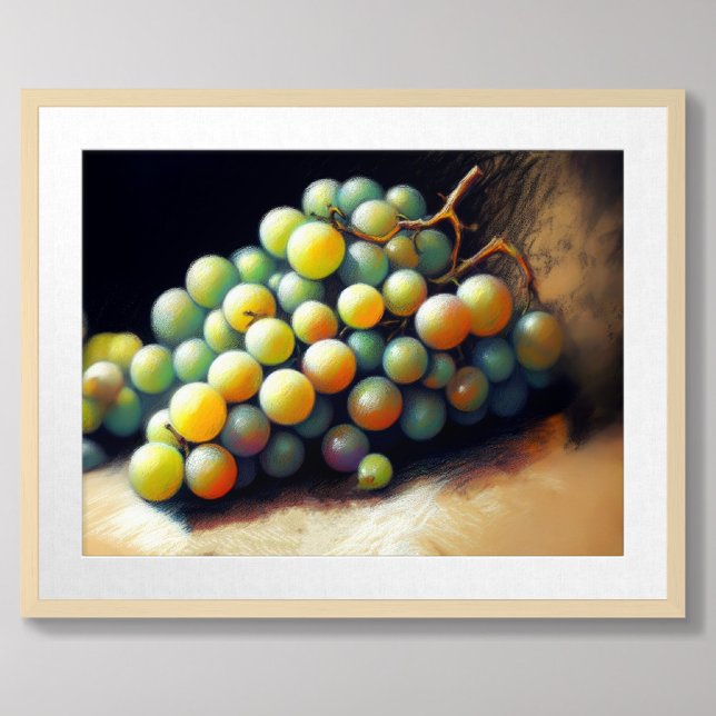 Poster Pastel Desenhando Um Monte De Uvas Verdes Ainda Vi (Criador carregado)
