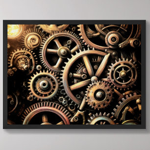 Poster Pastel Desenho de Gears Cogs