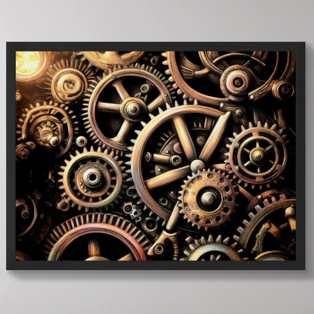 Poster Pastel Desenho de Gears Cogs (Criador carregado)