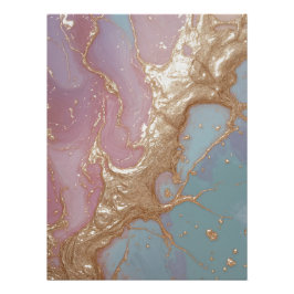 Pôster Pastel Dourado Marble