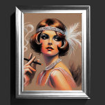 Poster Pastel Drawing 1920's Flapper Girl Smoking II<br><div class="desc">Pastel Drawing 1920's Flapper Girl Smoking II A proporção é 3:4</div>