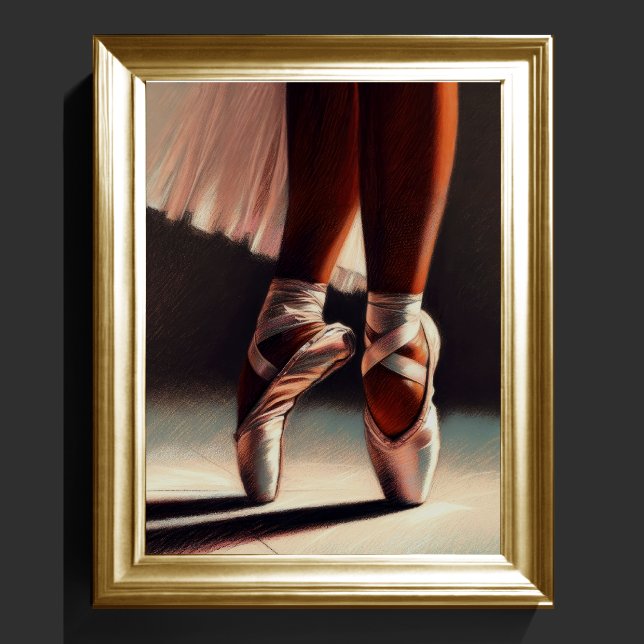 Poster Pastel Drawing Ballerina em Ponta (Criador carregado)