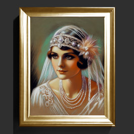 Poster Pastel Drawing Noiva de 1920