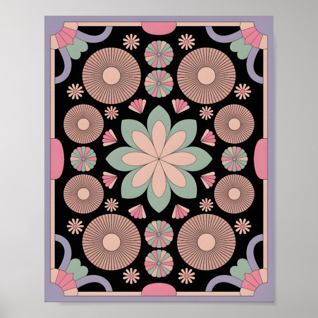 Poster Pastel Geometric Mandala Bloom (Frente)