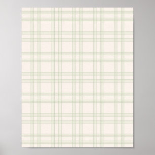 Poster Pastel Green E Cream Gingham