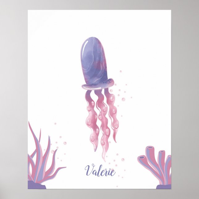 Poster Pastel Jellyfish Sonhos Personalizáveis (Frente)