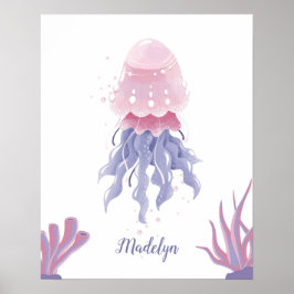 Poster Pastel Jellyfish Sonhos Personalizáveis