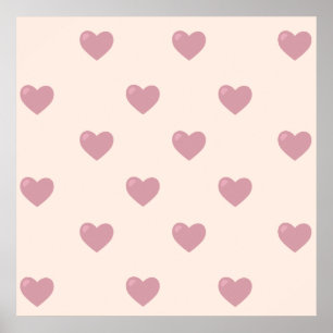 Poster Pastel Love Hearts