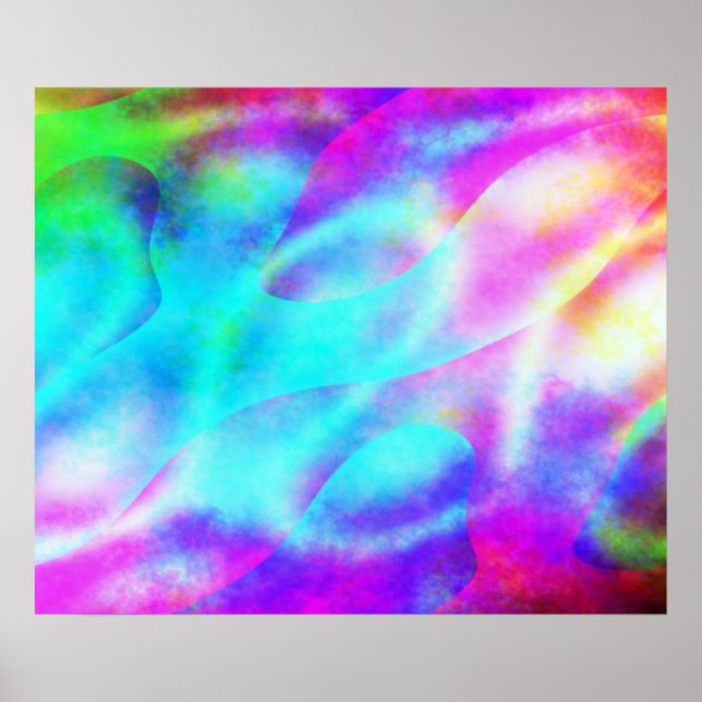 Poster Pastel Neon Rainbow Gradient Art (Frente)