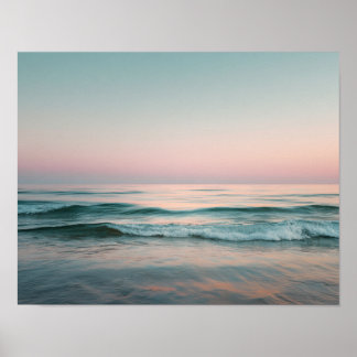 Poster Pastel Ocean Waves Wall Art | Calm Sea Landscape