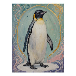 Pôster Pastel Penguin mágico