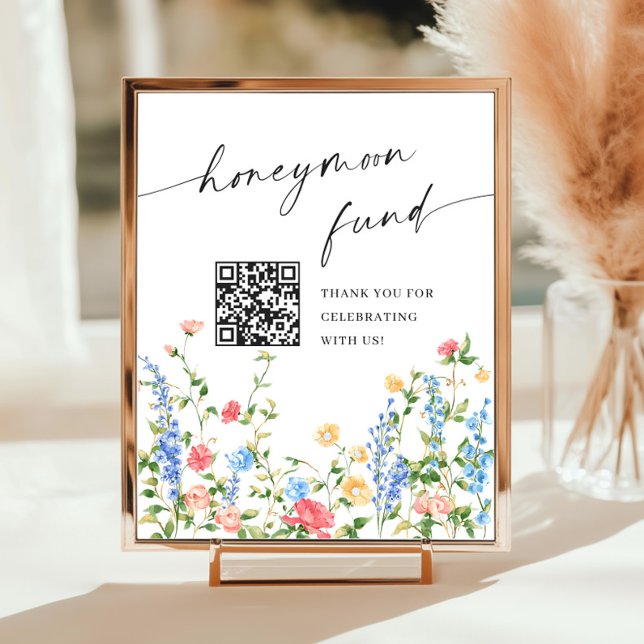 Poster Pastel Pink Bohemian Wilflower Honeymoon Fund (Criador carregado)