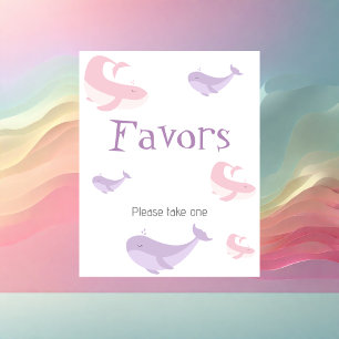 Poster Pastel Pink Lilac Whale Favor