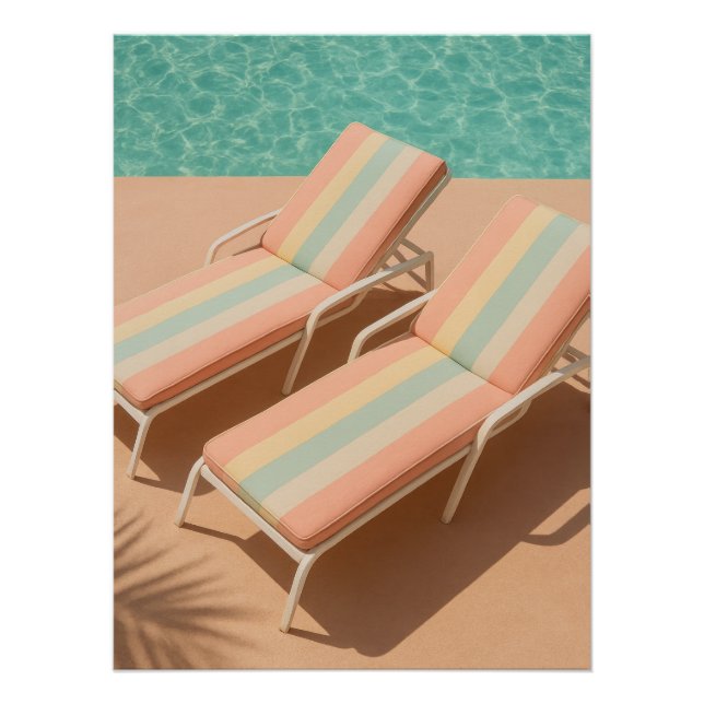 Pôster Pastel Poolside Lounge – Summer Vibes (Frente)