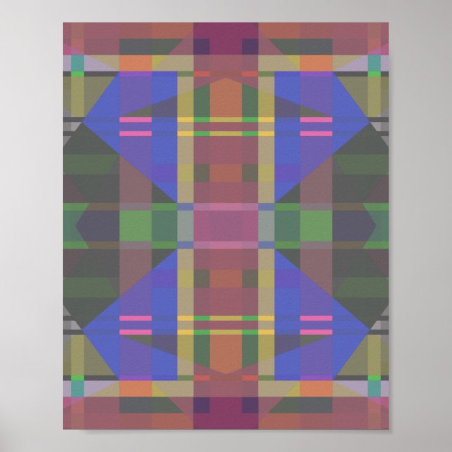 Poster Pastel Rainbow Colorful Geometric (Frente)