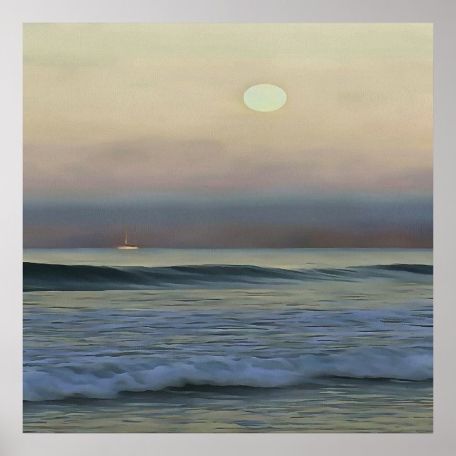 Poster Pastel Rosa e Blue Dalyan Beach Sunset (Frente)