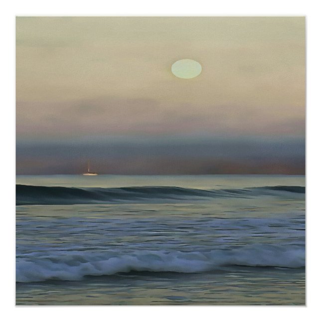 Pôster Pastel Rosa e Blue Dalyan Beach Sunset (Frente)