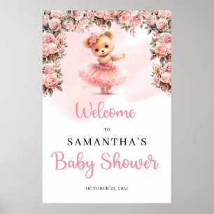 Poster Pastel rosa Tutu bailerina garota de pelúcia