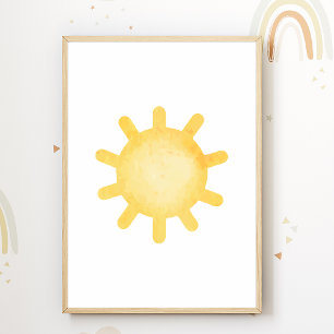 Pôster Pastel Sun Berçário Decoração de Sala de Cr