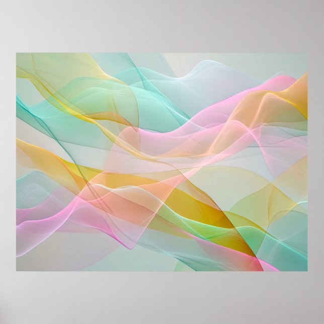 Poster Pastel Symphony of Floating Sheer Ribbons (Frente)