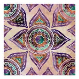 Pôster Pastel translúcido bonito do símbolo de Yin yang