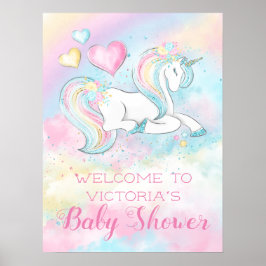 Poster Pastel Unicorn Baby Shower Invitations