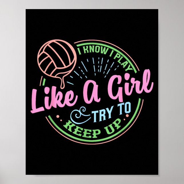 Poster Pastel Volleyball Quote Design For Confident Athle (Frente)