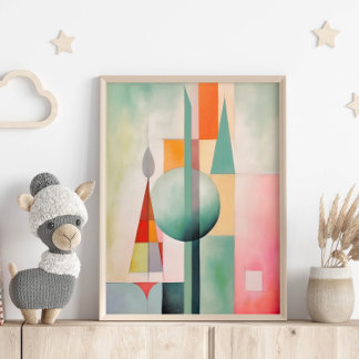 Poster Pastel Watercolor Abstrato Wall Art