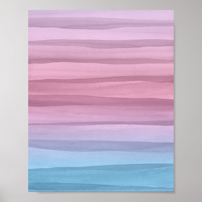 Poster Pastel Watercolor Lines Abstrato Art (Frente)