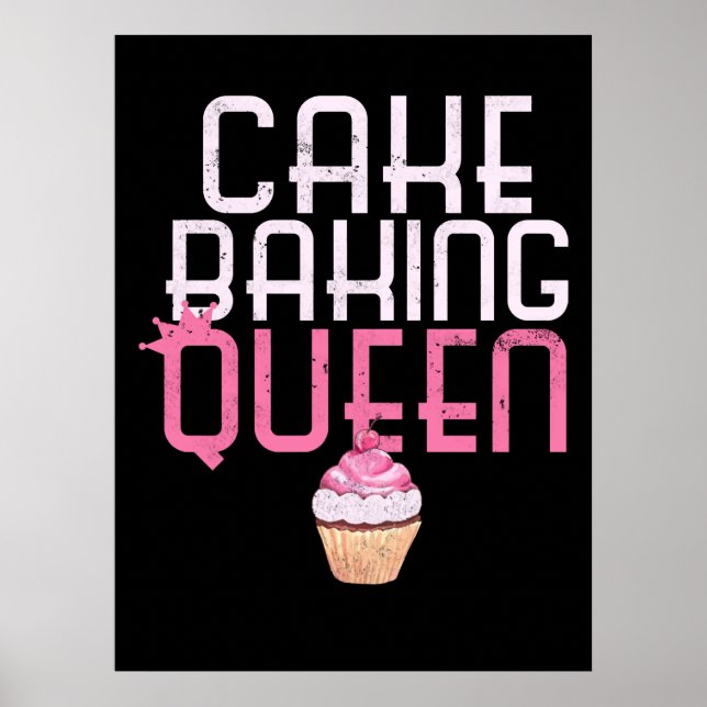 Poster Pastelaria de Cupcake de rainha de bolos (Frente)