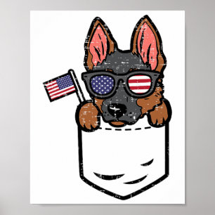 Poster Pastor Alemão Bolso Americano EUA 4 De Julho Fo