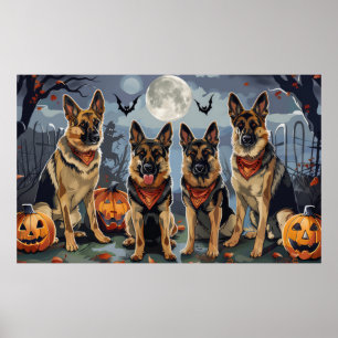 Poster Pastor Alemão Halloween Assustador
