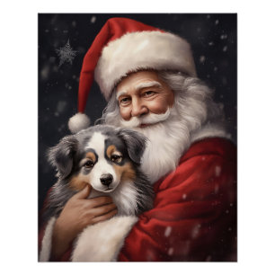 Pôster Pastor australiano com Natal