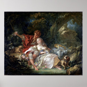 Poster Pastor e Shepherdess de François Boucher