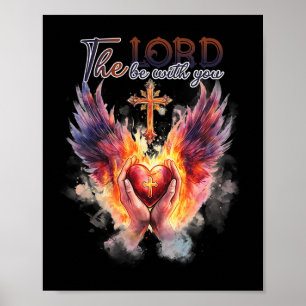 Poster Pastor - Mãos em Oração Diante do Sagrado Coração