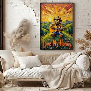 Poster Pastoral Pickin': O Emperramento Grassy do Urso