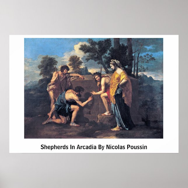 Poster Pastores Na Arcadia Por Nicolas Poussin (Frente)
